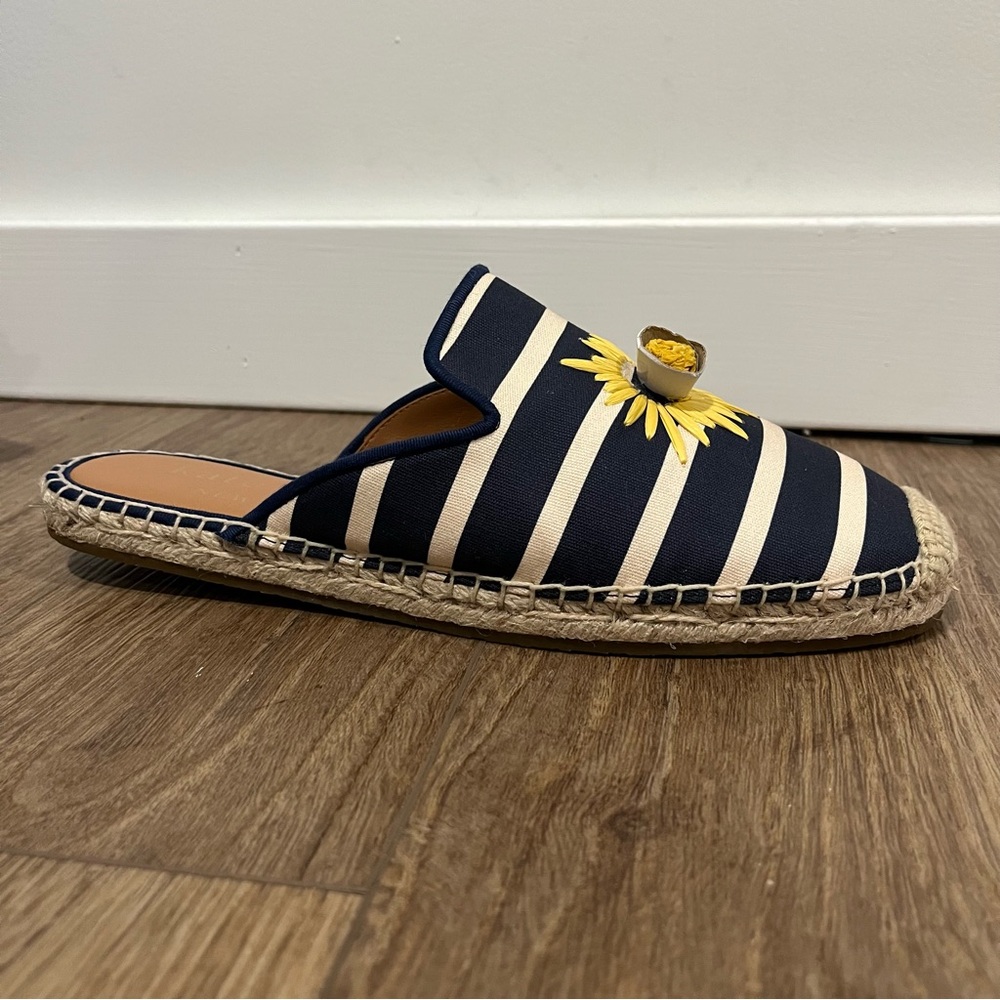 Kate Spade ♠️ Solero navy & cream stripe flower espadrille - NWOT size 7.5 - Picture 14 of 16